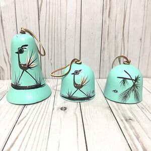 Lot of 3 Tesa Southwestern Ceramic Windbell Chimes Hand Painted Roadrunner